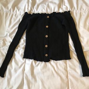 Black off the shoulder top